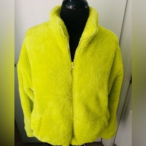 Neon Fluffy Teddy women Jacket size M